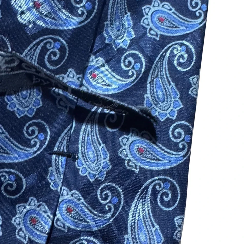 Polo Ralph Lauren Navy Blue Paisley Silk Necktie Men Business Formal Tie Classic